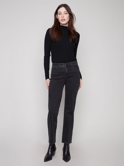 Charlie B Straight LegJeans in Charcoal