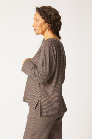 Habitat Striped Canyon Pullover in Truffle