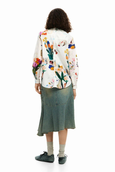 Desigual Long Sleeve Shirt with Floral Print