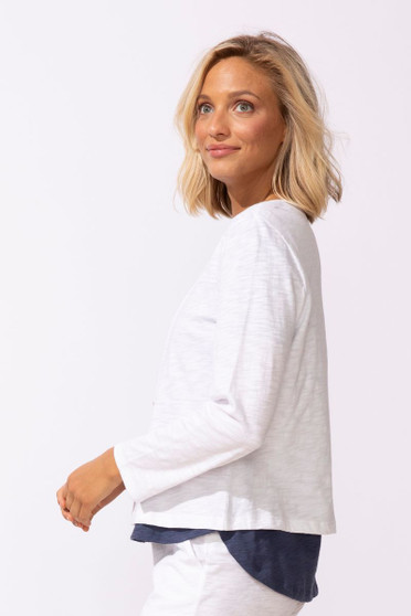 Escape by Habitat Cotton Cardigan Tee in  White
