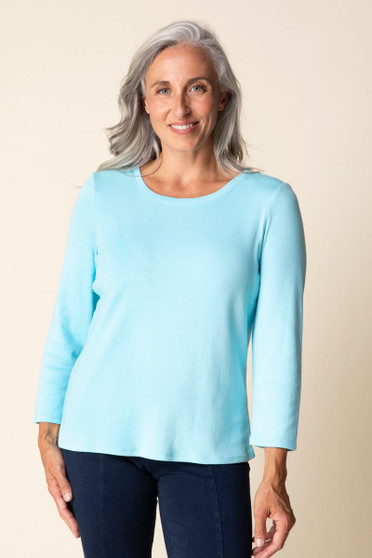 Habitat Cozy Rib Crew Neck Tee in Topaz