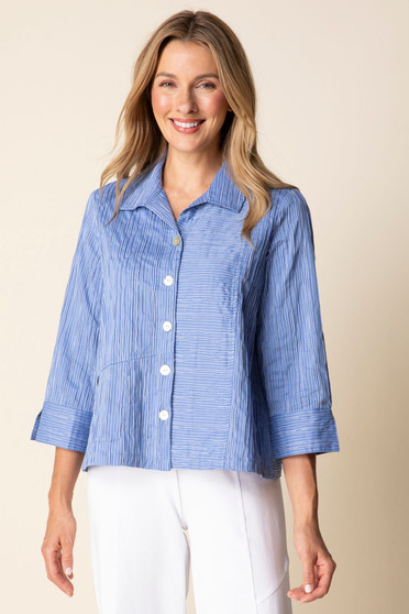 Habitat Textured Stripe Shirt in Bluebell