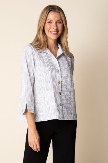 Habitat Textured Stripe Shirt in White
