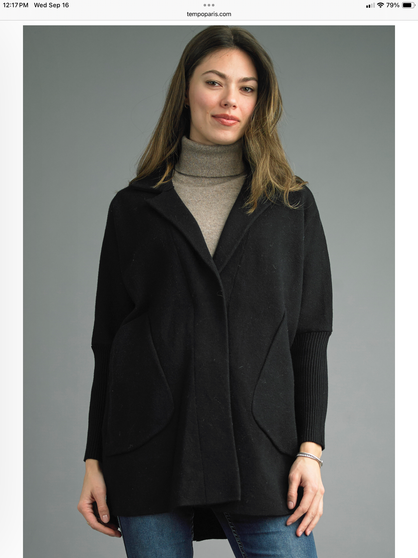 Tempo Paris Sweater Jacket in Black