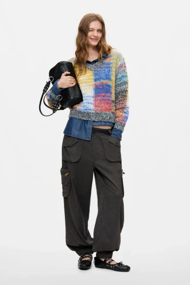 Desigual Boucle Texture Crop Sweater