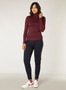 Yest Turtleneck Sweater with Button Detail in Merlot