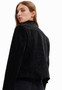 Desigual Suede Effect Vegan Leather Jacket in Black Desigual Suede Effect Vegan Leather Jacket in Black