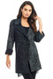 Adore Burnout Knit Jacket with Pockets in Black and Gray Adore Burnout Knit Jacket with Pockets in Black and Gray