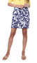 UP! Pull on Skort in White/Navy Bold Floral Print