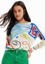 Desigual Abstract Art Print Sweater