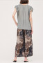 Abstract Print Wide Leg Crop Pant in Midnight