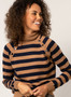 Yest Turtleneck Striped Sweater 