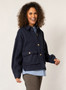 Yest Felted Shirt Jacket in Dark Navy