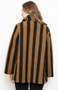 LIV by Habitat Striped Car Coat in Cinnamon/Black