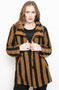 LIV by Habitat Striped Car Coat in Cinnamon/Black