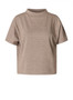 Yest Knit Short Sleeve Mock Neck Top with Herringbone Texture