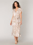 Yest Cap Sleeve Wrap Dress in Taupe