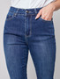 Charlie B Cotton Jeans with Curved Fringe Hem