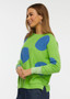 Zaget + Plover Polkadot Sweater with Stripes in Green