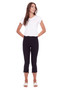 UP Pants Pull On Black Pants with Step Ladder Hem