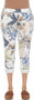 Flora Ashley Italian Drawstring Pants in Blue Floral Print