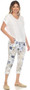 Flora Ashley Italian Drawstring Pants in Sand Floral Print