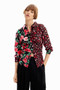 Desigual Long Sleeve Patchwork Floral Shirt