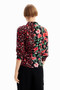 Desigual Long Sleeve Patchwork Floral Shirt