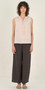 Raw Edge Trim Gauze Pants in Charcoal