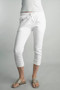 Italian Crinkle Texture Jogger Pants in White