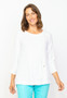 Habitat Cotton Ruched Sleeve Tee in White
