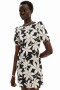 Desigual Black and White Floral Dress