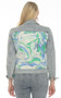 Copy of AZI Denim Jacket with Abstract Pattern Blue Combo