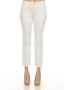 AZI White Jeans With Horizontal Fringe Pleats
