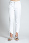 APNY Jeans with Criss Cross Fringed Hem in White