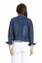 APNY Collarless Denim Jeans Jacket with Fringe Detail