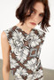 B.yu Italy Criss Cross Crop Top in Abstract Print