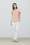 Cotton Gauze Short Sleeve Top in Soft Pink