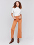 Charlie B Wide Leg Jeans with Snap Detail in Gingerbread