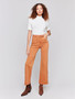 Charlie B Wide Leg Jeans with Snap Detail in Gingerbread