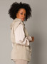 Yest Cozy Drawstring Hoodie Vest in Khaki