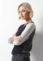 Zaget + Plover Cotton Cashmere V-Neck Colorblock Sweater in Black