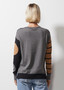 Zaget + Plover Cotton Cashmere Stripes and Circles Sweater Cloud