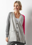 Zaget + Plover Cotton Cashmere Button Up Colorblock Cardigan in Gray Zaget + Plover Cotton Cashmere Button Up Colorblock Cardigan in Gray
