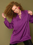 Yest Smocked Mock Neck Blouse in Plum