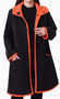 Reversible Fleece Coat with Hood in Orange