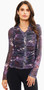 Adore Mesh Ruched Shirt in Purple Combo