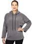 Cherish Italy Corduroy Pullover Hoodie in Gray