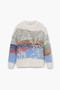 Desigual Loose Fit Crewneck Sweater with Floral Trim