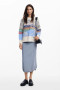 Desigual Loose Fit Crewneck Sweater with Floral Trim